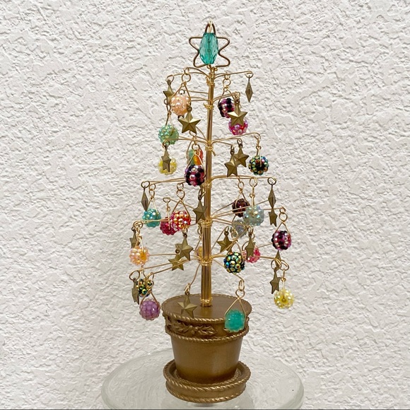 Vintage Handmade 8” Christmas Tree with Beaded Charms - Picture 3 of 8